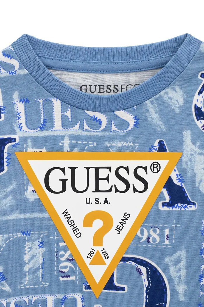 Chłopiec Guess Longsleeve dziecięcy bawełniany N6BI18.K5871.9BY2 niebieski