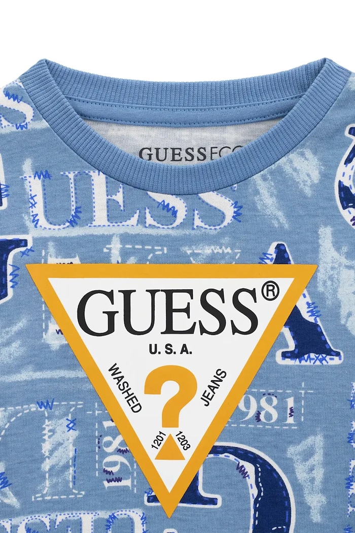 Chłopiec Guess Longsleeve dziecięcy bawełniany N6BI18.K5871.9BY2 niebieski