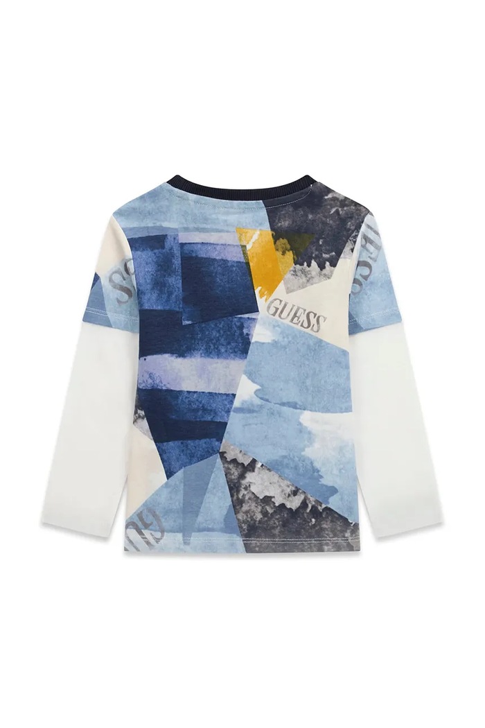 Guess Longsleeve dziecięcy bawełniany N6BI18.K5871.9BY2 niebieski AW26