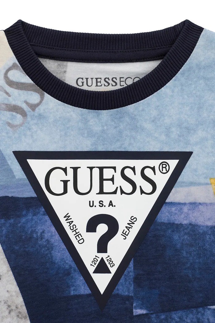 Chłopiec Guess Longsleeve dziecięcy bawełniany N6BI18.K5871.9BY2 niebieski