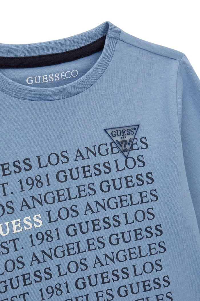 Chłopiec Guess Longsleeve dziecięcy bawełniany N6BI11.K5863.9BY2 niebieski