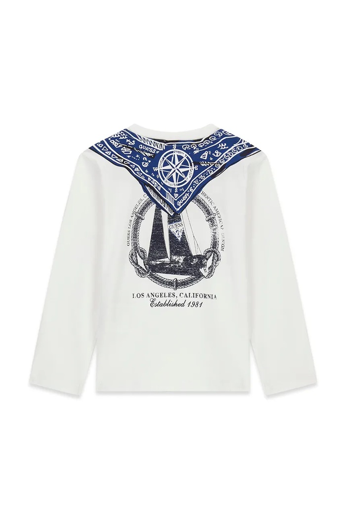 Guess Longsleeve dziecięcy bawełniany N6BI10.K5862.9BY2 biały AW26