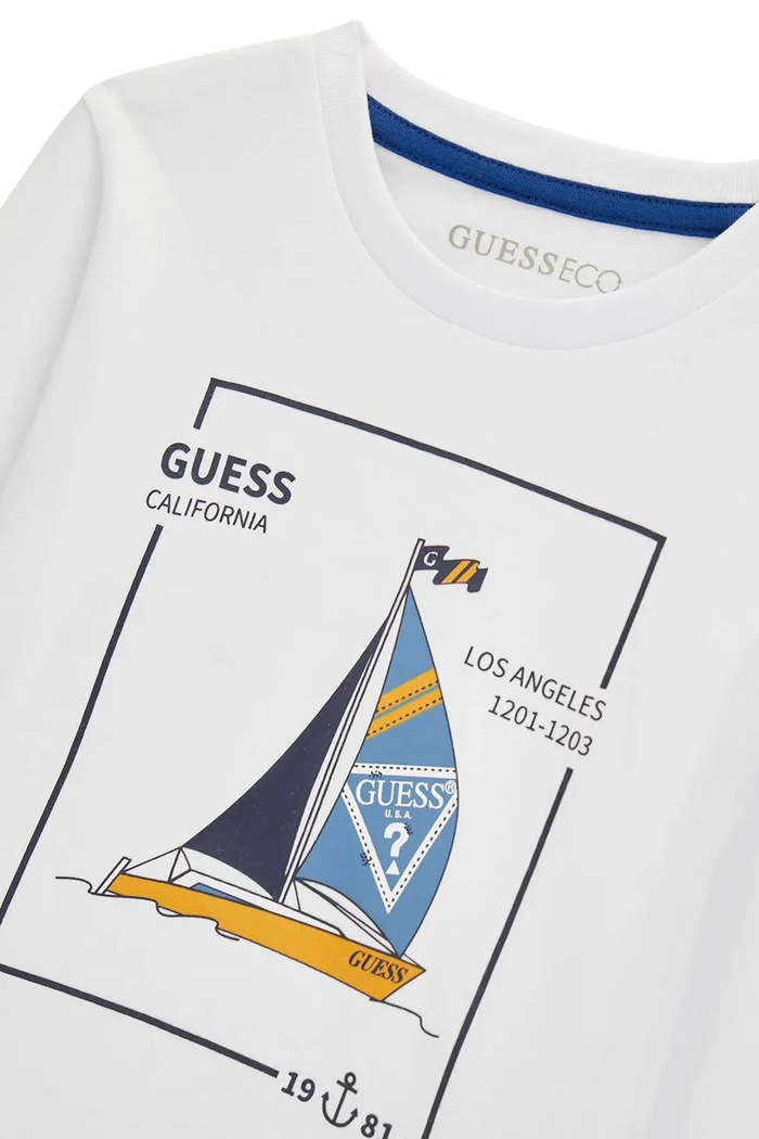 Chłopiec Guess Longsleeve dziecięcy bawełniany N6BI08.K5860.9BY2 biały