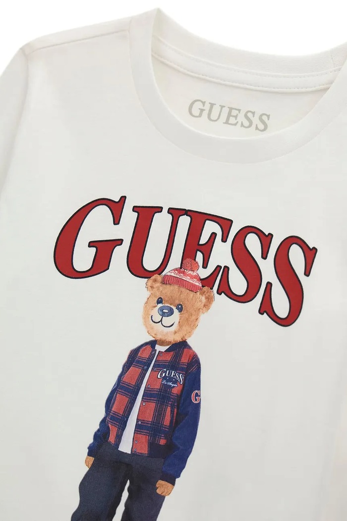 Chłopiec Guess Longsleeve dziecięcy bawełniany N6BI04.K5854.9BY2 biały