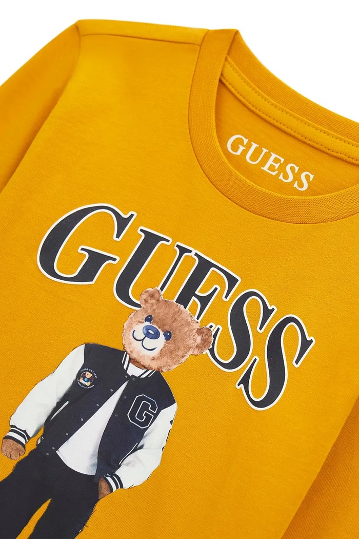 Chłopiec Guess Longsleeve dziecięcy bawełniany N6BI04.K5854.9BY2 żółty
