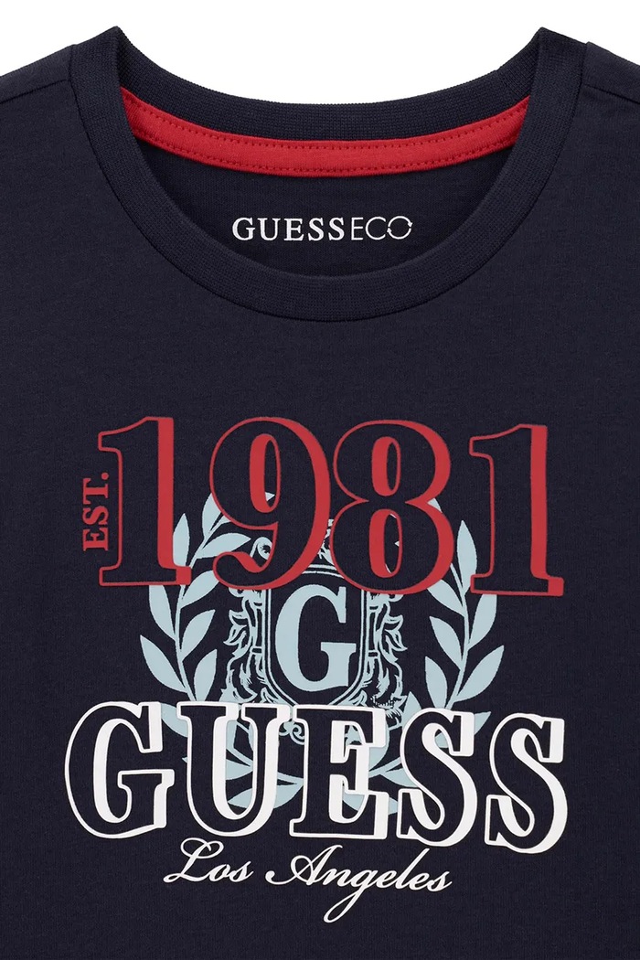 Chłopiec Guess Longsleeve dziecięcy bawełniany N6BI03.K5853.9BY2 granatowy