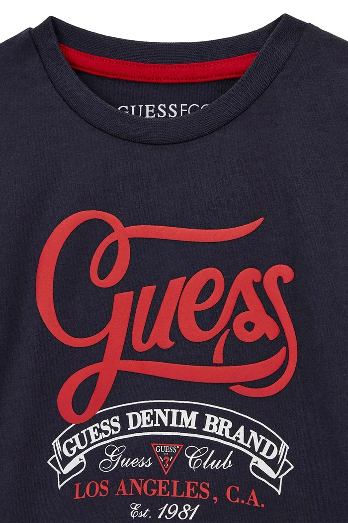 Chłopiec Guess Longsleeve dziecięcy bawełniany N6BI02.K5851.9BY2 granatowy