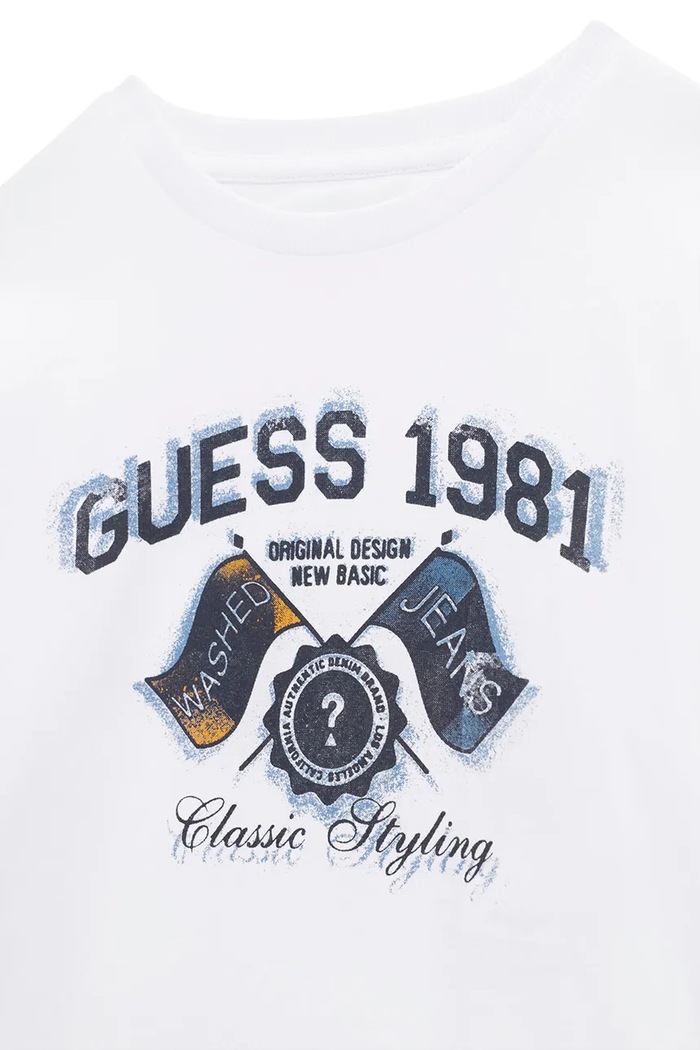 Chłopiec Guess Longsleeve dziecięcy bawełniany L6BI25.K5751.9BY2 biały