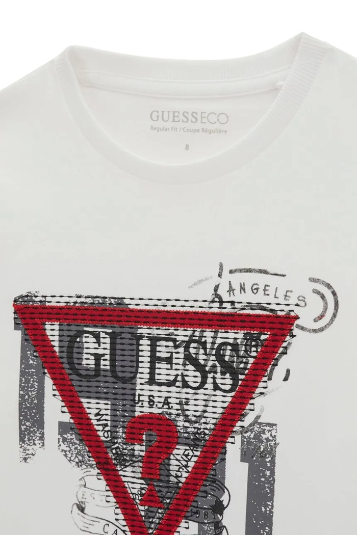 Chłopiec Guess Longsleeve dziecięcy bawełniany L6BI21.K5747.9BY2 biały