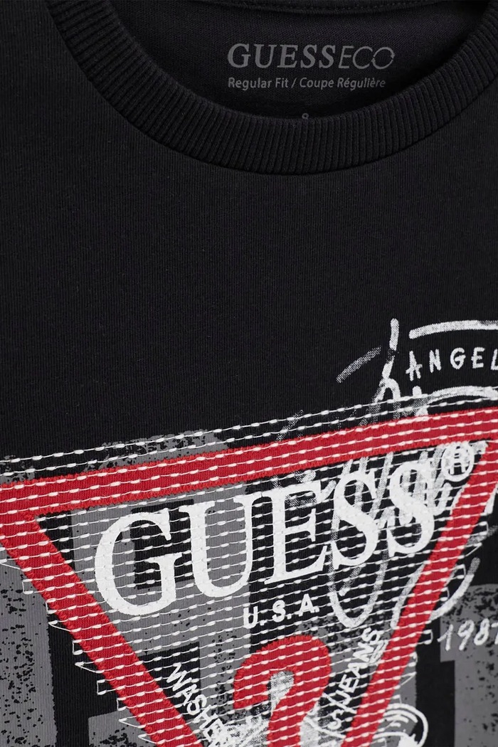 Chłopiec Guess Longsleeve dziecięcy bawełniany L6BI21.K5747.9BY2 czarny