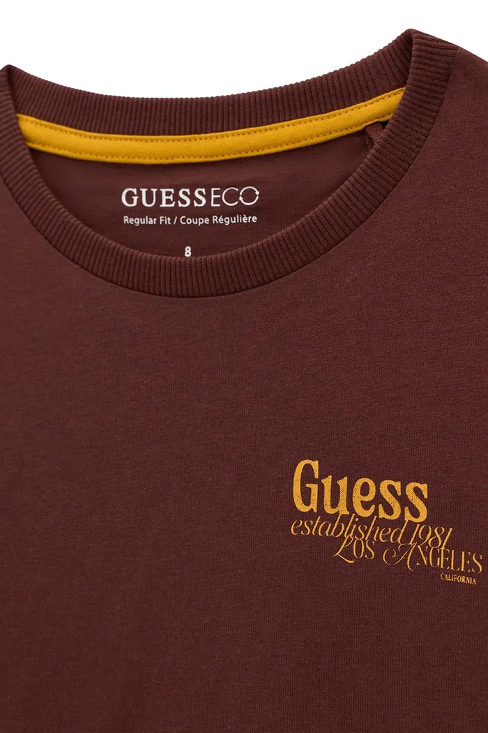 Chłopiec Guess Longsleeve dziecięcy bawełniany L6BI19.K5745.9BY2 brązowy