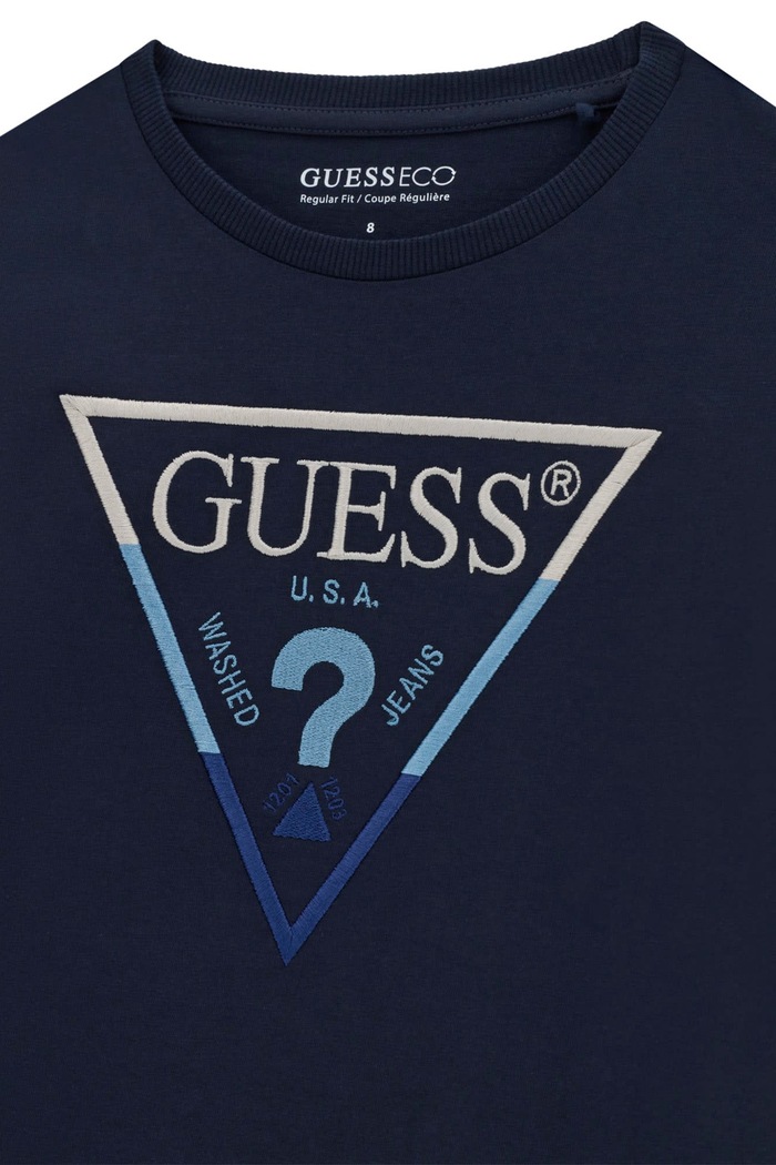 Chłopiec Guess Longsleeve dziecięcy bawełniany L6BI18.K5744.9BY2 granatowy