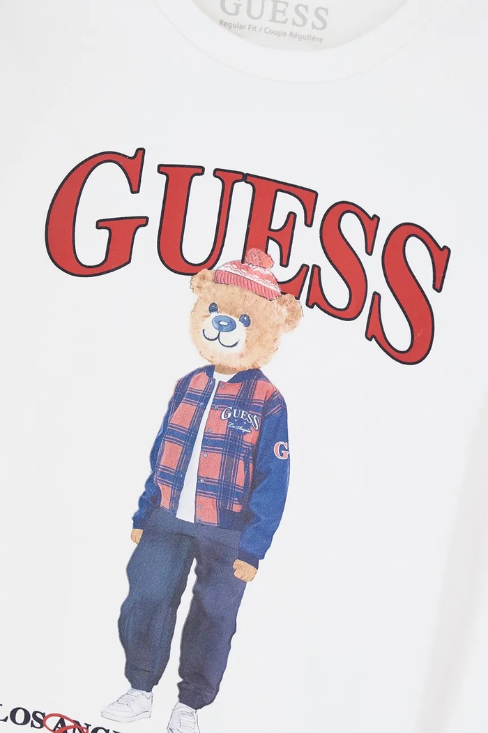 Chłopiec Guess Longsleeve dziecięcy bawełniany L6BI11.K5732.9BY2 biały