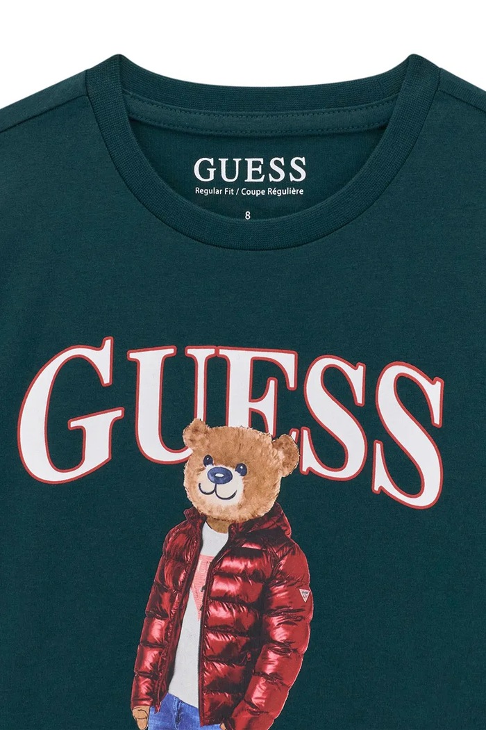 Chłopiec Guess Longsleeve dziecięcy bawełniany L6BI11.K5732.9BY2 zielony