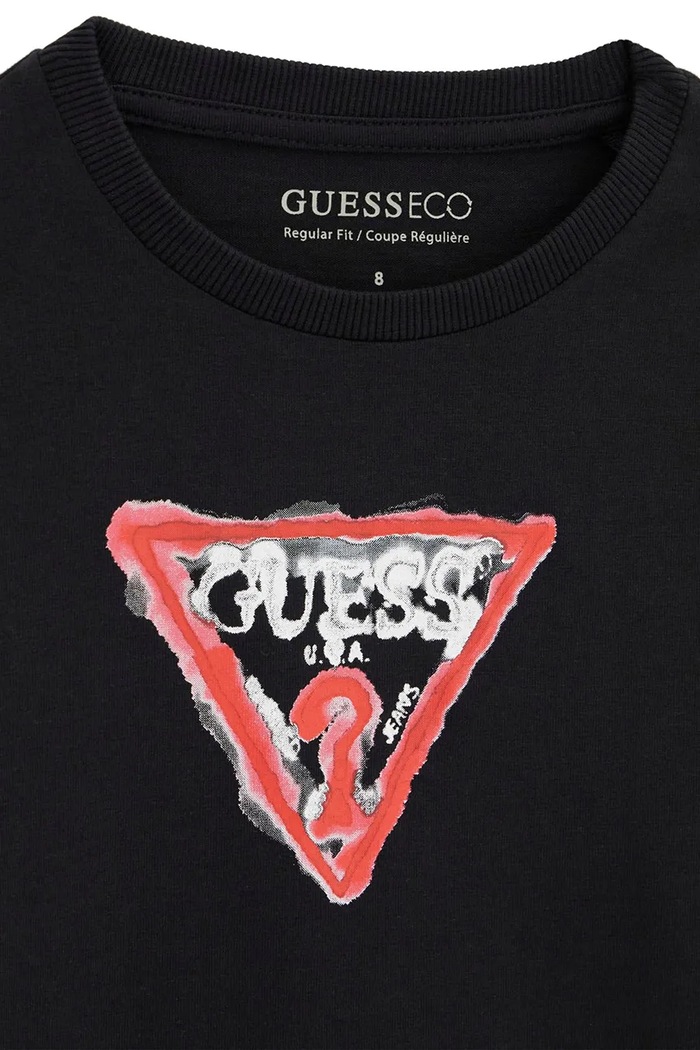Chłopiec Guess Longsleeve dziecięcy bawełniany L6BI06.K5727.9BY2 czarny