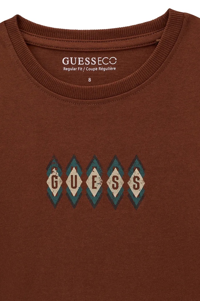 Chłopiec Guess Longsleeve dziecięcy bawełniany L6BI01.K5722.9BY2 brązowy