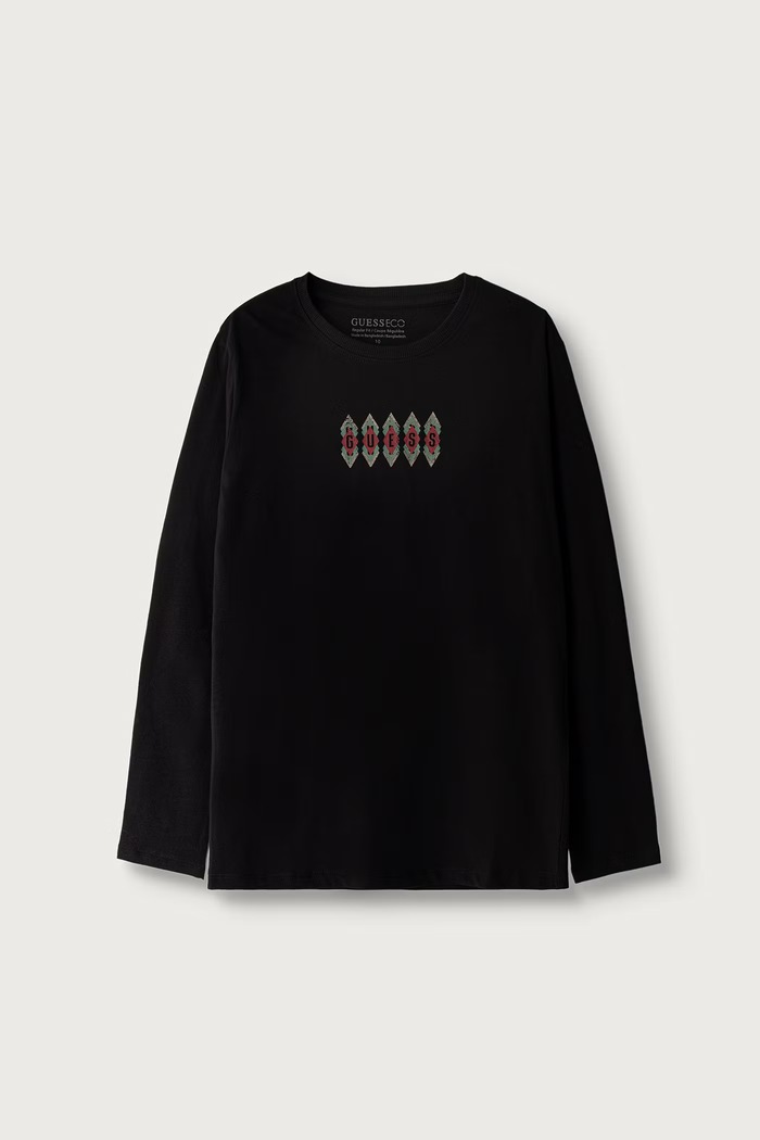 Guess Tričko s dlhým rukávom detské bavlnené čierna L6BI01.K5722.9BY2