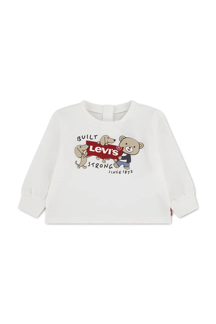 Levi's μακρυμάνικο βρεφικό με βαμβάκι GRAPHIC TEE μπεζ 6ER765