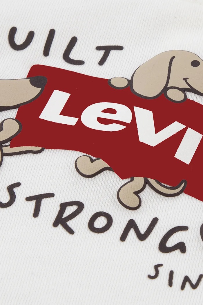 Levi's μακρυμάνικο βρεφικό με βαμβάκι GRAPHIC TEE μπεζ 6ER765
