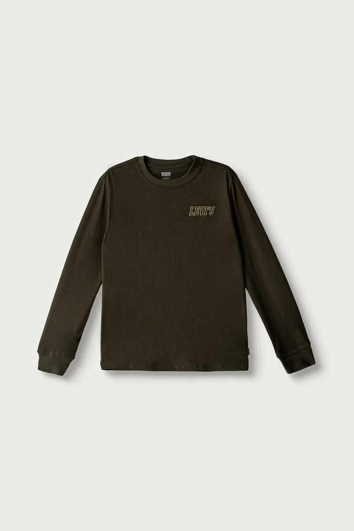 Levi's Longsleeve dziecięcy z bawełną IN THE WOODS TEE zielony 8ER448