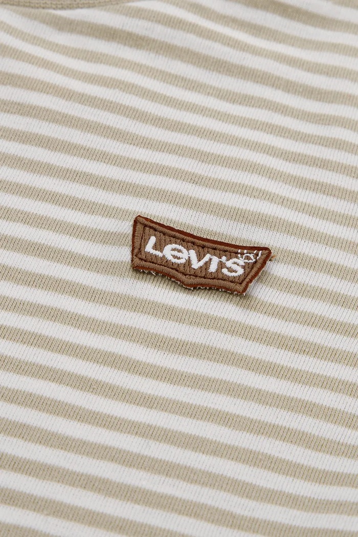 Момче Levi's блуза с дълги ръкави за деца с памук STRIPE TEE 6ER739 бежов