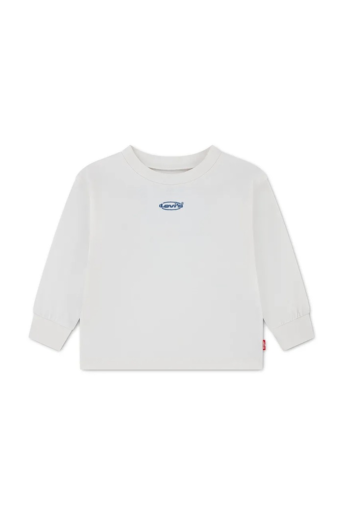 Levi's блуза с дълги ръкави за деца с памук HERITAGE LOGOS TEE бежов 6ER445