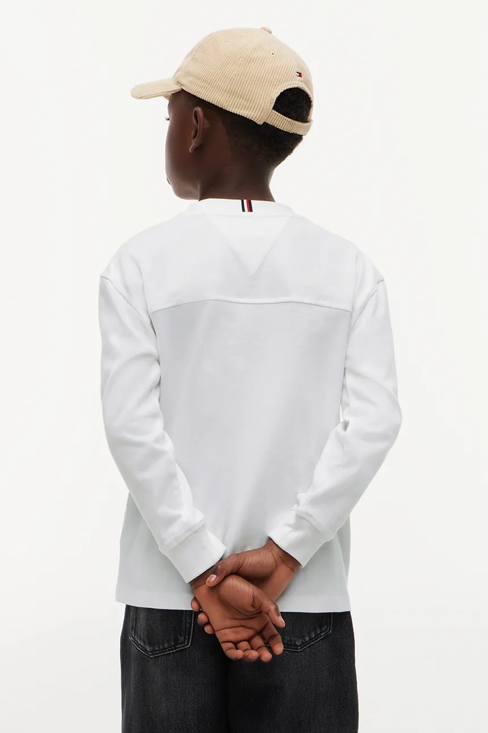 Tommy Hilfiger Longsleeve dziecięcy bawełniany KB0KB10642.128.176.9BY2 biały AW26