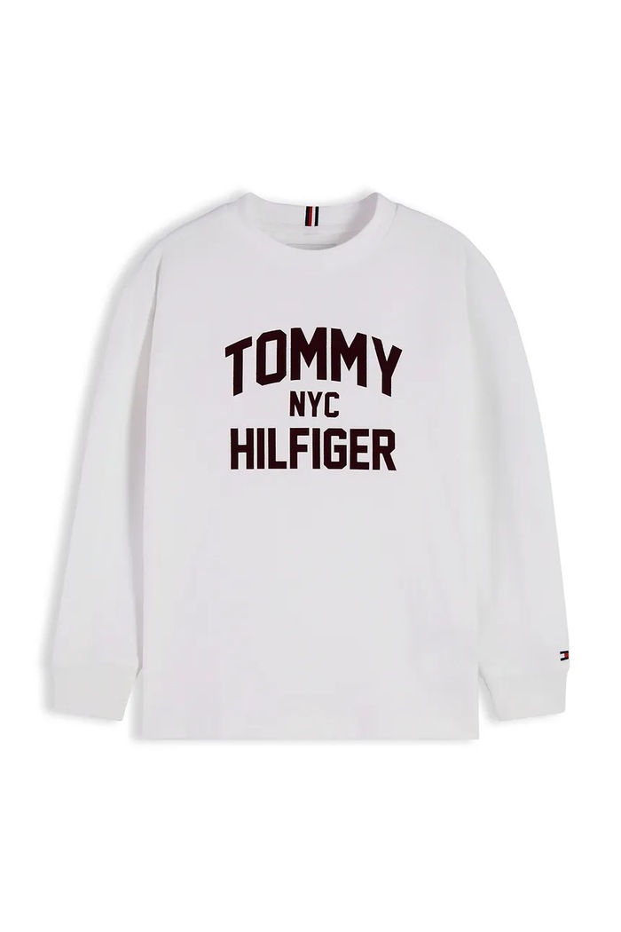 Tommy Hilfiger Μακρυμάνικο παιδικό βαμβακερό KB0KB10642.98.122.9BY2 λευκό AW26