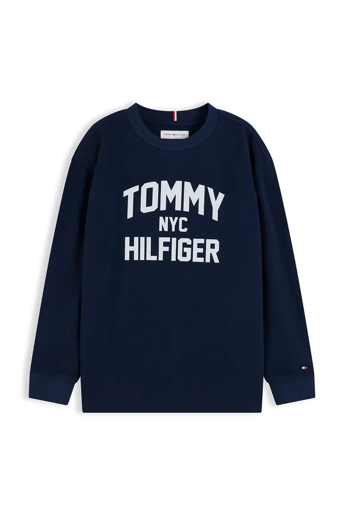 Tommy Hilfiger Longsleeve dziecięcy bawełniany granatowy KB0KB10642.98.122.9BY2