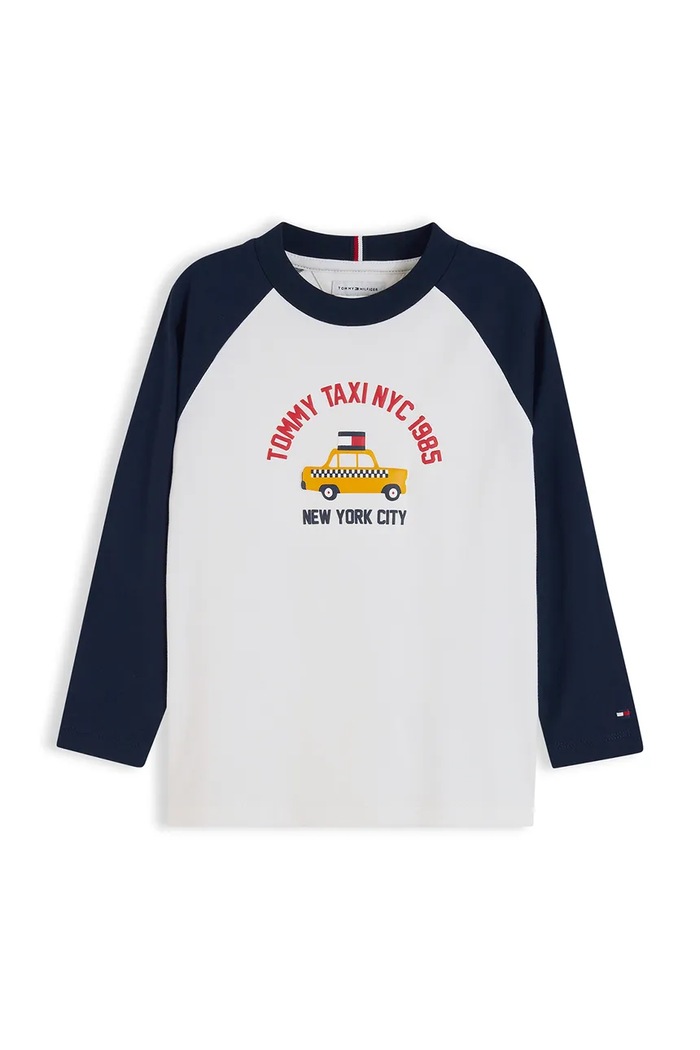 Tommy Hilfiger Longsleeve dziecięcy bawełniany KB0KB10730.9BY2 granatowy AW26