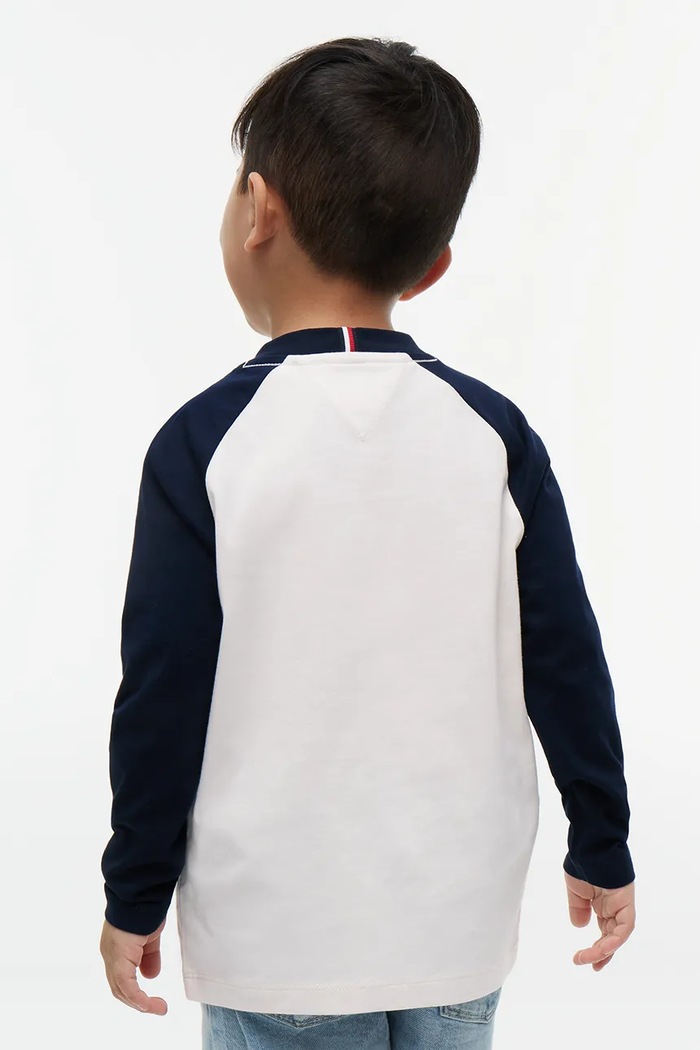 Chłopiec Tommy Hilfiger Longsleeve dziecięcy bawełniany KB0KB10730.9BY2 granatowy