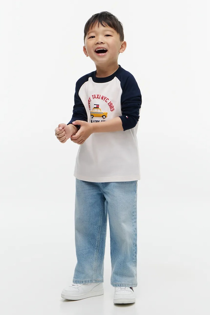 Longsleeve dziecięcy bawełniany Tommy Hilfiger KB0KB10730.9BY2 granatowy