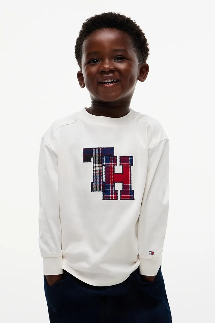 Tommy Hilfiger Longsleeve dziecięcy bawełniany biały KB0KB10732.9BY2