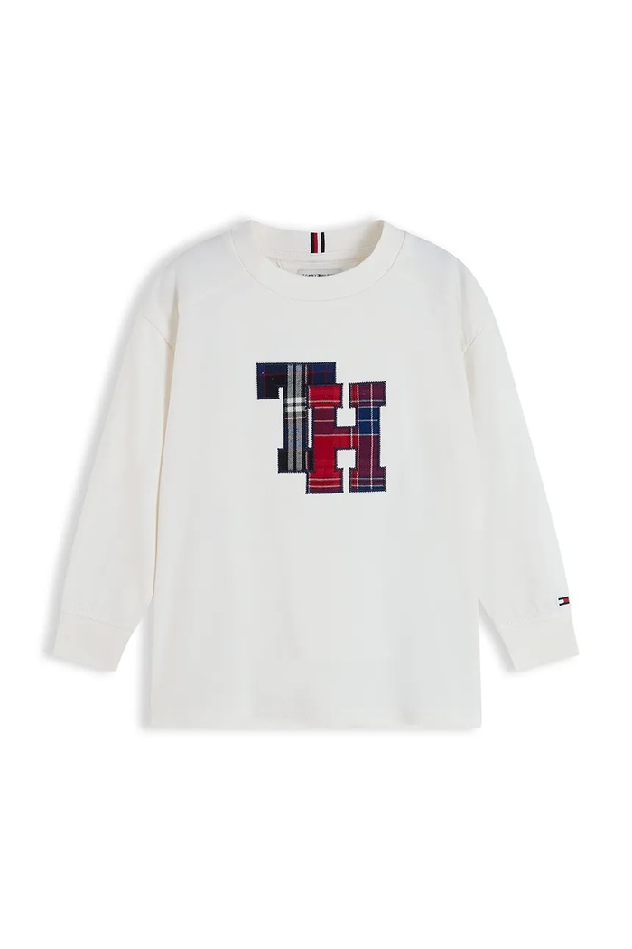 Tommy Hilfiger Longsleeve dziecięcy bawełniany KB0KB10732.9BY2 biały AW26