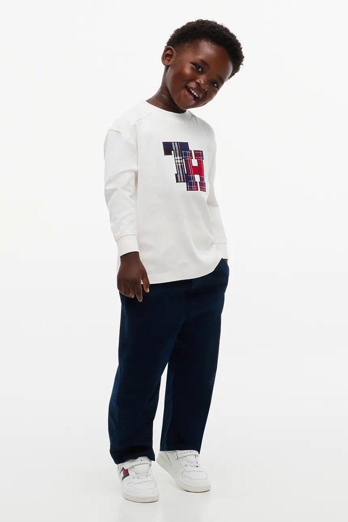 Longsleeve dziecięcy bawełniany Tommy Hilfiger KB0KB10732.9BY2 biały