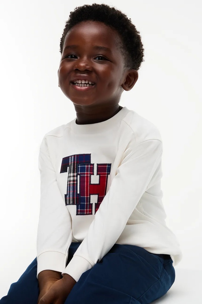 Longsleeve dziecięcy bawełniany Tommy Hilfiger biały KB0KB10732.9BY2