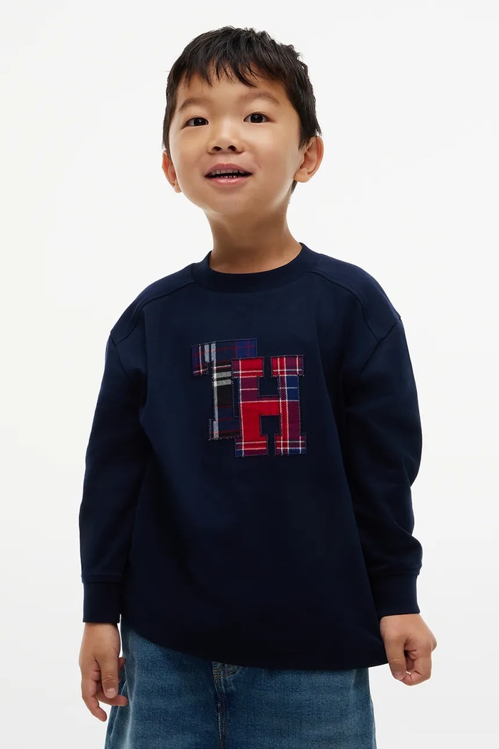 Tommy Hilfiger Longsleeve dziecięcy bawełniany granatowy KB0KB10732.9BY2