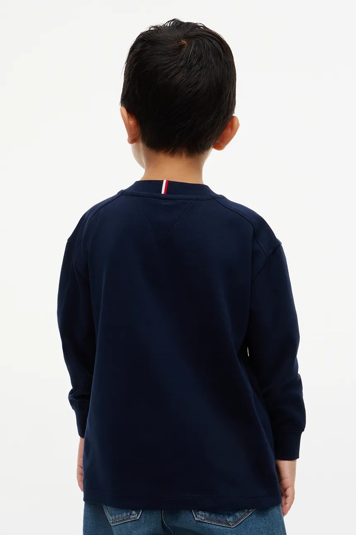 Chłopiec Tommy Hilfiger Longsleeve dziecięcy bawełniany KB0KB10732.9BY2 granatowy