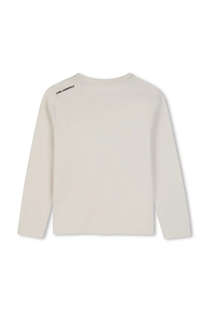 Karl Lagerfeld Блуза с дълги ръкави за деца от памук Z31369.162.174 бежов AW26