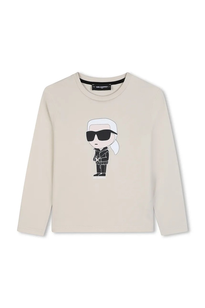 Karl Lagerfeld Μακρυμάνικο παιδικό βαμβακερό μπεζ Z31369.86.108