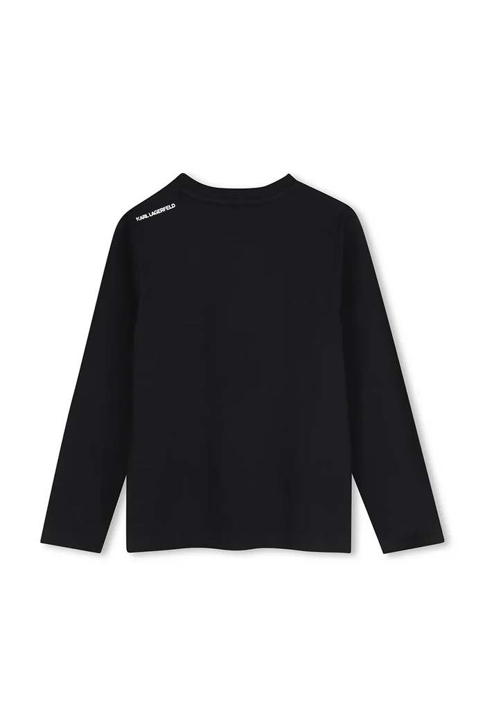 Karl Lagerfeld Μακρυμάνικο παιδικό βαμβακερό Z31369.86.108 μαύρο AW26