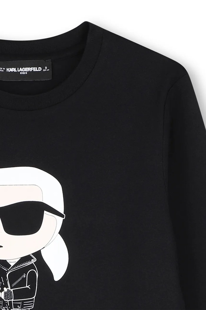 Αγορίστικα Karl Lagerfeld Μακρυμάνικο παιδικό βαμβακερό Z31369.86.108 μαύρο