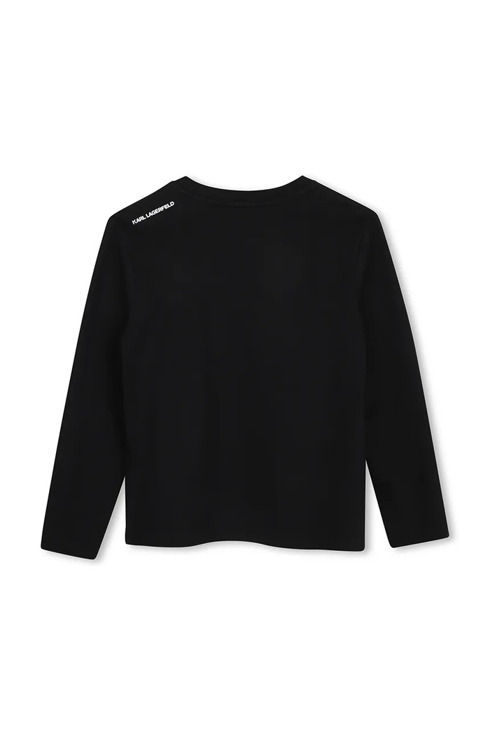 Karl Lagerfeld Μακρυμάνικο παιδικό βαμβακερό Z31360.86.108 μαύρο AW26