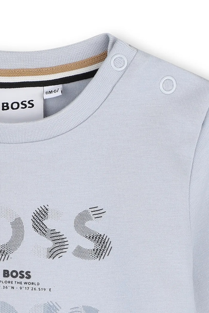 Момче BOSS Тениска за деца от памук J53497.86.94 син