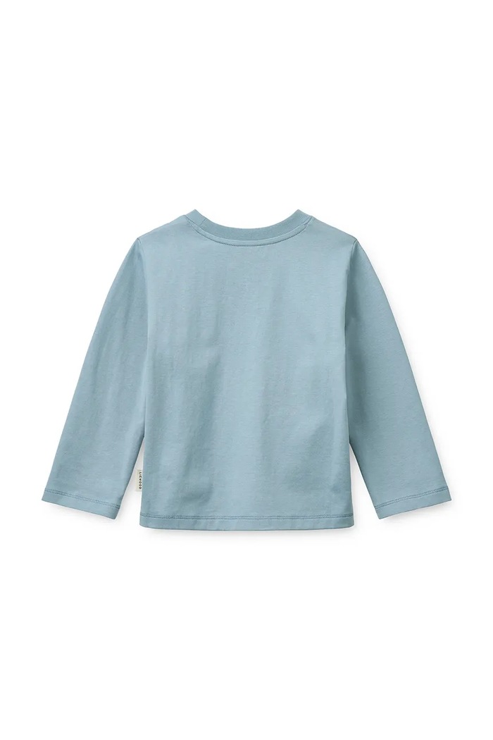 Liewood Longsleeve dziecięcy bawełniany Francis Placement LS T-shirt LW21025.9BY2 niebieski AW26