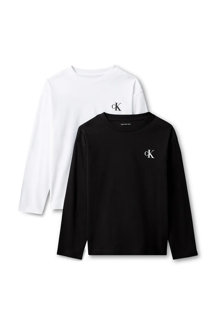 Calvin Klein Jeans Longsleeve dziecięcy bawełniany 2-pack czarny LVCKTJI21B.128.170.9BY2