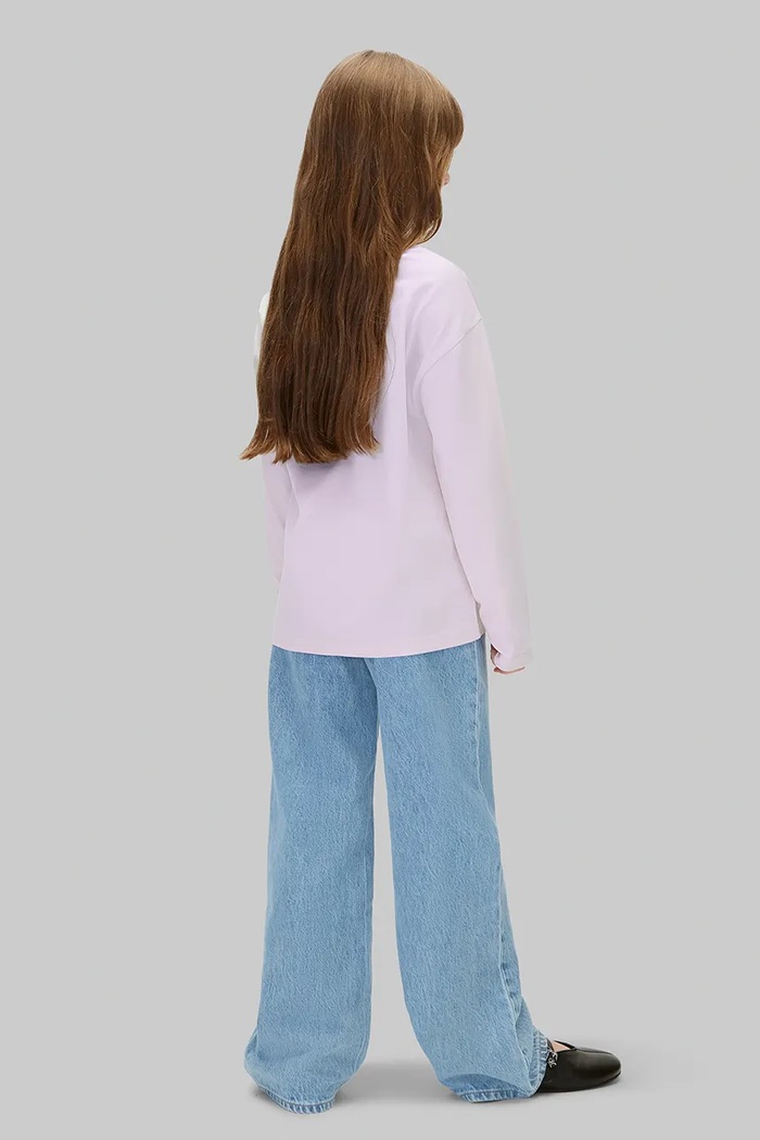 Longsleeve dziecięcy bawełniany Calvin Klein Jeans LVCKTJA17U.104.116.9BY2 fioletowy