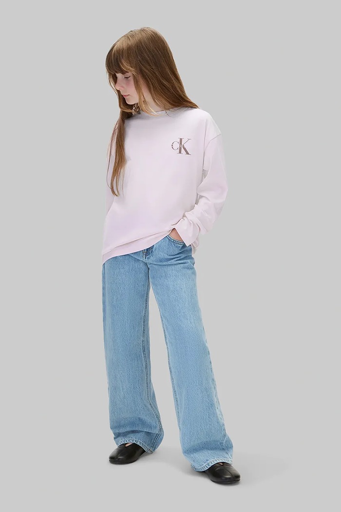 Chłopiec Calvin Klein Jeans Longsleeve dziecięcy bawełniany LVCKTJA17U.128.170.9BY2 fioletowy