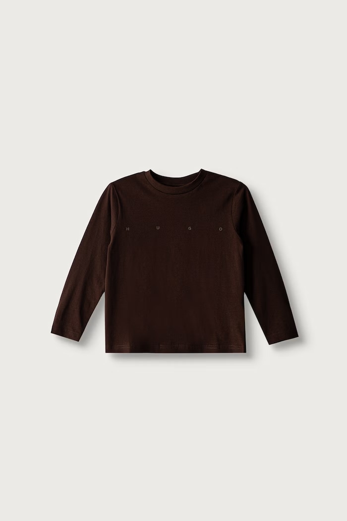 HUGO Longsleeve pentru copii G01243.102.108 maro AW26