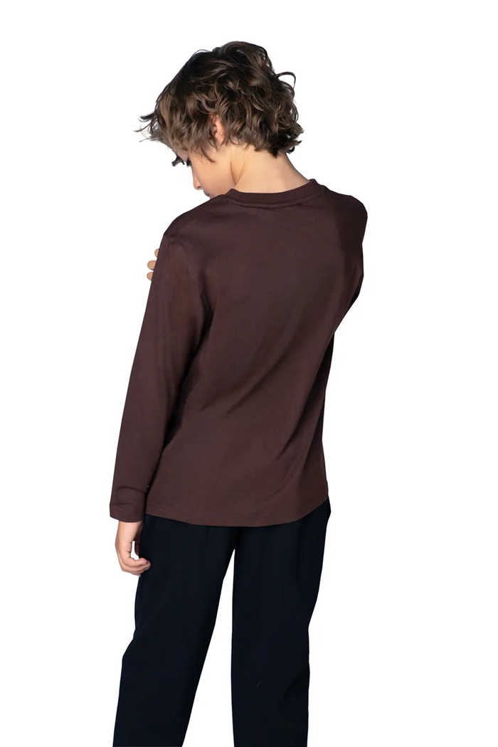 HUGO Tričko s dlouhým rukávem dětské G01243.102.108 hnědá AW26